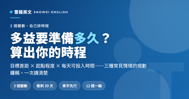 多益要準備多久？用 3 個變數排出自己的時程，三種情境規劃一次講清楚