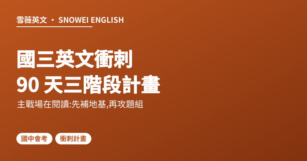國三英文衝刺 90 天三階段計畫